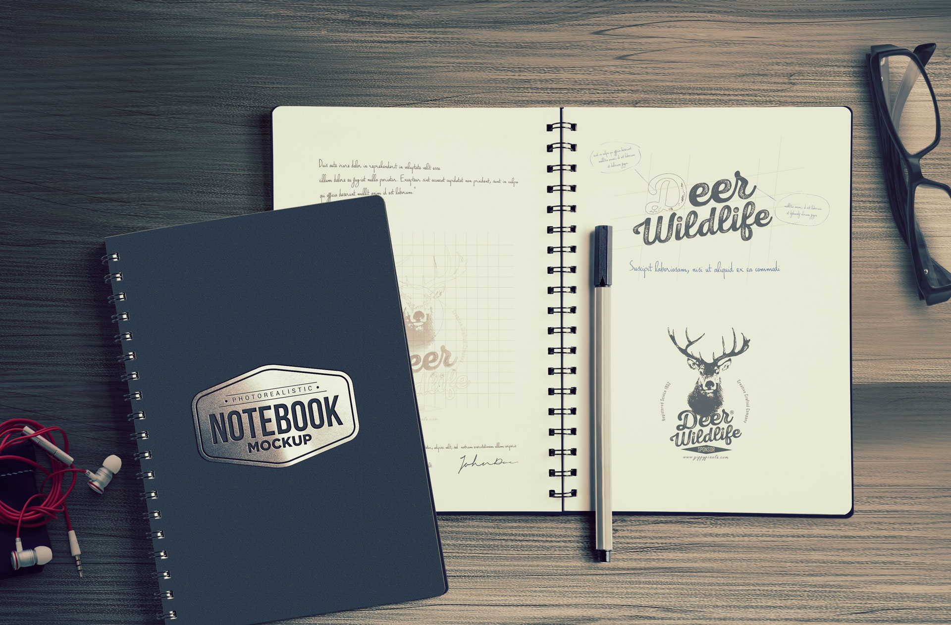 Download Notebook Mockup | Free PSD Download | ZippyPixels PSD Mockup Templates