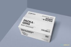 Sealed White Cardboard Box Mockup with Barcode