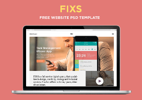Free Elegant Single Page Website Template in PSD Format