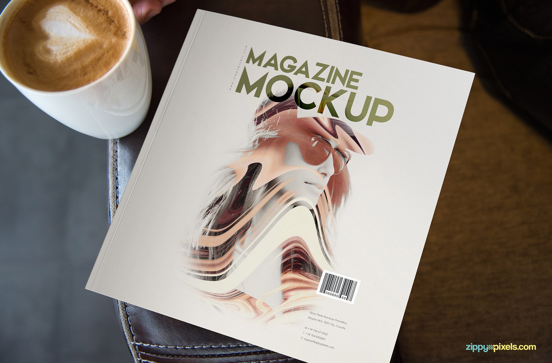 customizable square magazine mockup