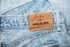 Vintage Paper Jeans Label Mockup – Rustic Fashion