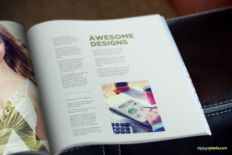 Open Magazine Mockup with Awesome Designs