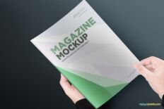 Photorealistic Magazine Cover Mockup in Hand