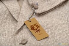 Black Clothing Label Mockup – Jeans Hang Tag