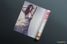 Magazine Mockup with Turned Pages for Realistic Display