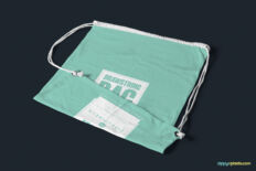 Flat Drawstring Bag Mockup with Customizable Design