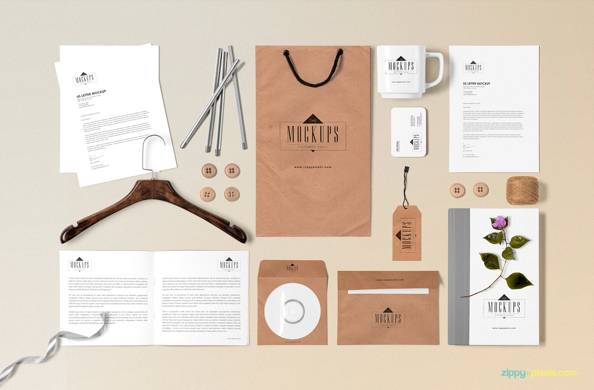 Free Stationery Mock-up Scene Builder | ZippyPixels