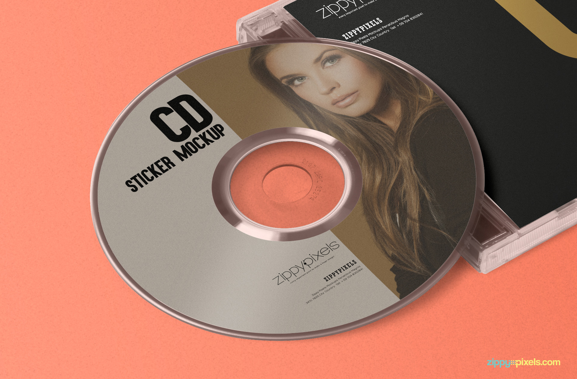 CD Jewel Case CD Label Mockup Free PSD Download ZippyPixels