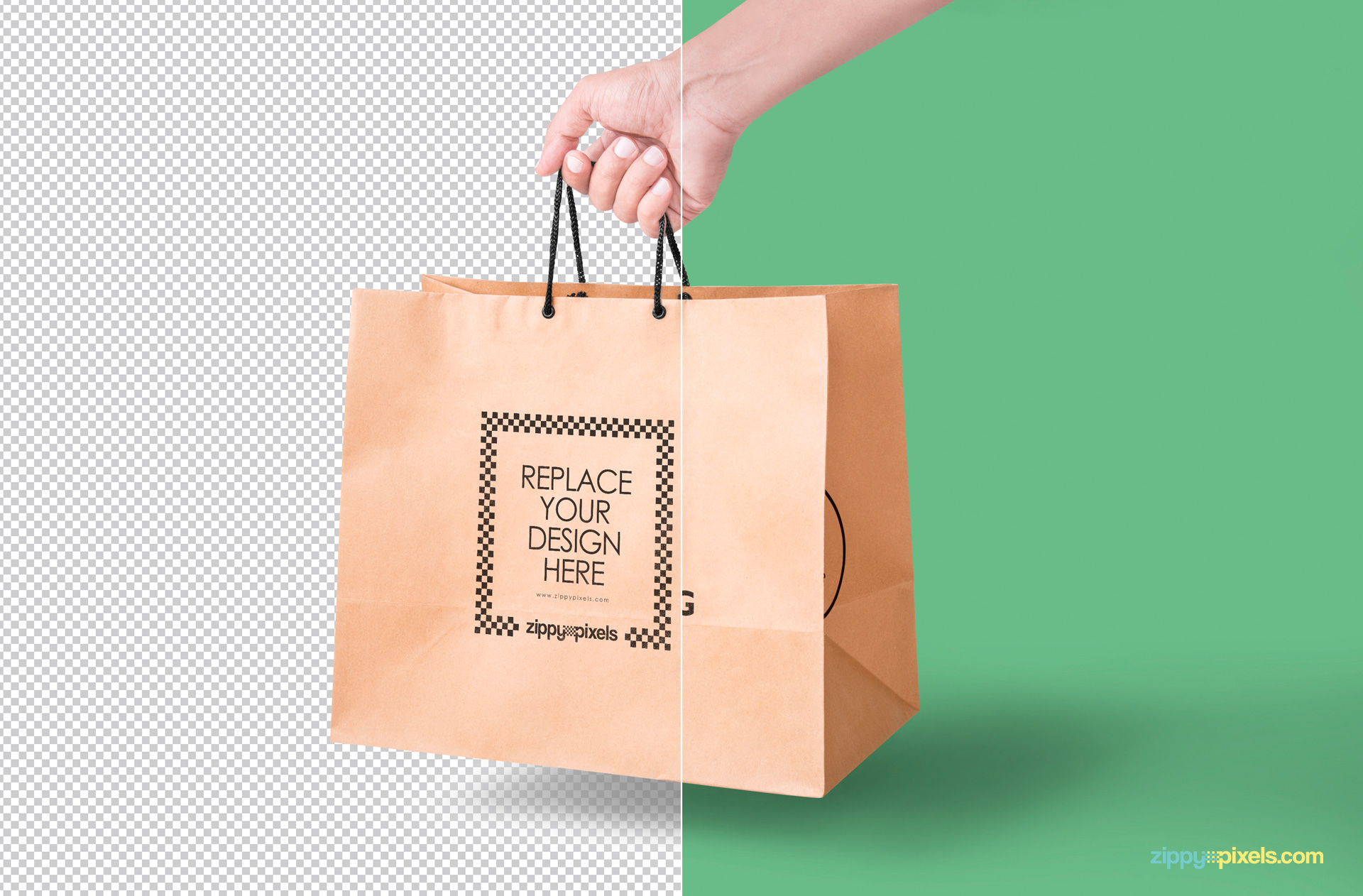 free paper bag psd with customizable design