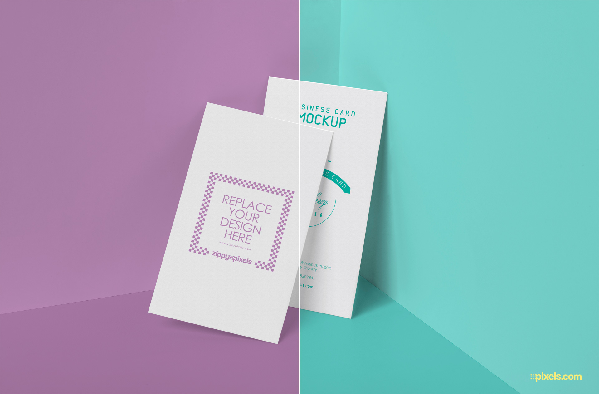 free visiting card mock-up with smart object design replacement