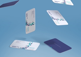 Free Gravity Business Card Mockup With Infinite Arrangement Options