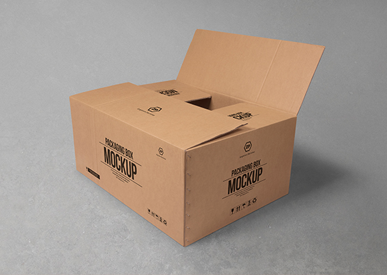 Download Free Cardboard Box Mockup | ZippyPixels