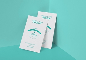 Free Visiting Card PSD Mockup With Customizable Front Design