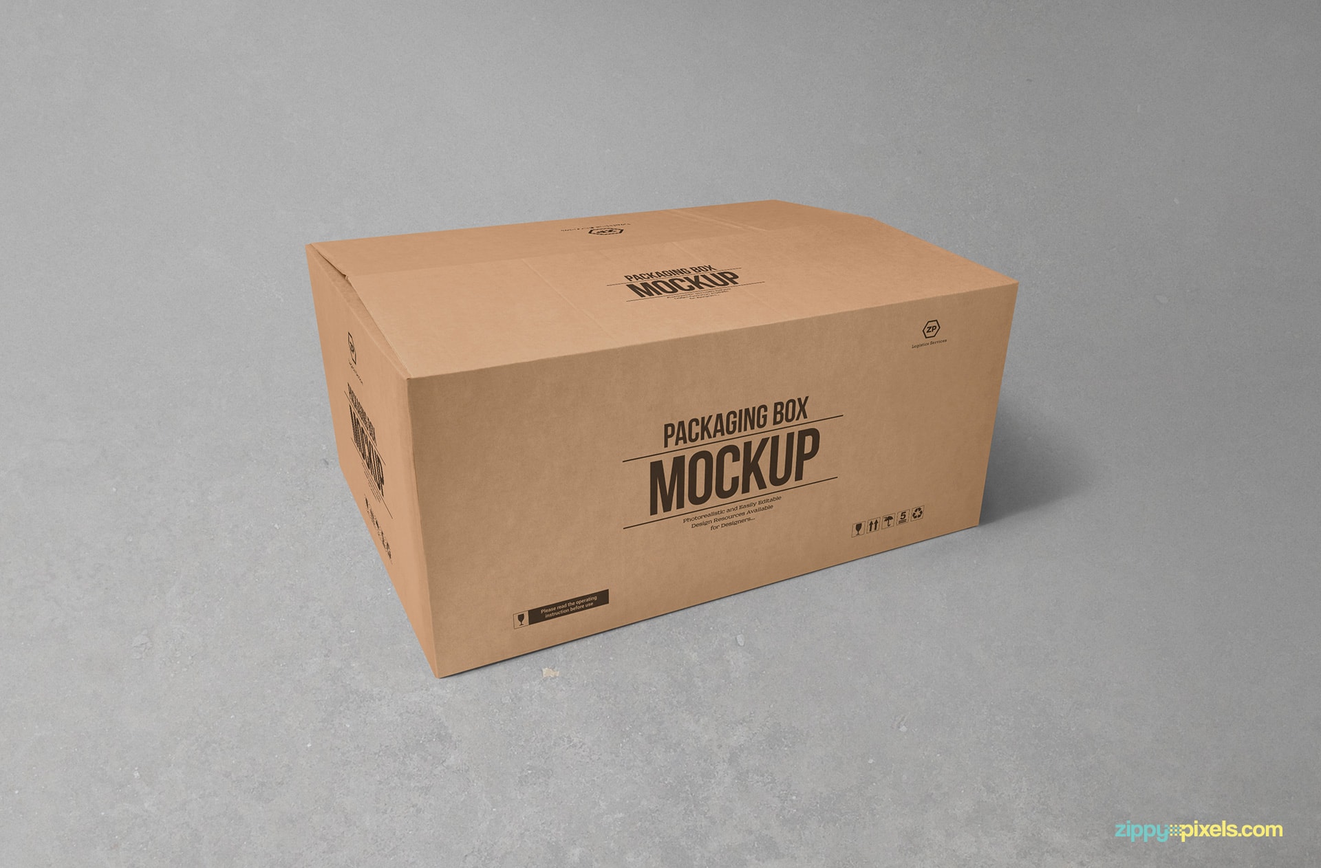 Free Cardboard Box Mockup | ZippyPixels