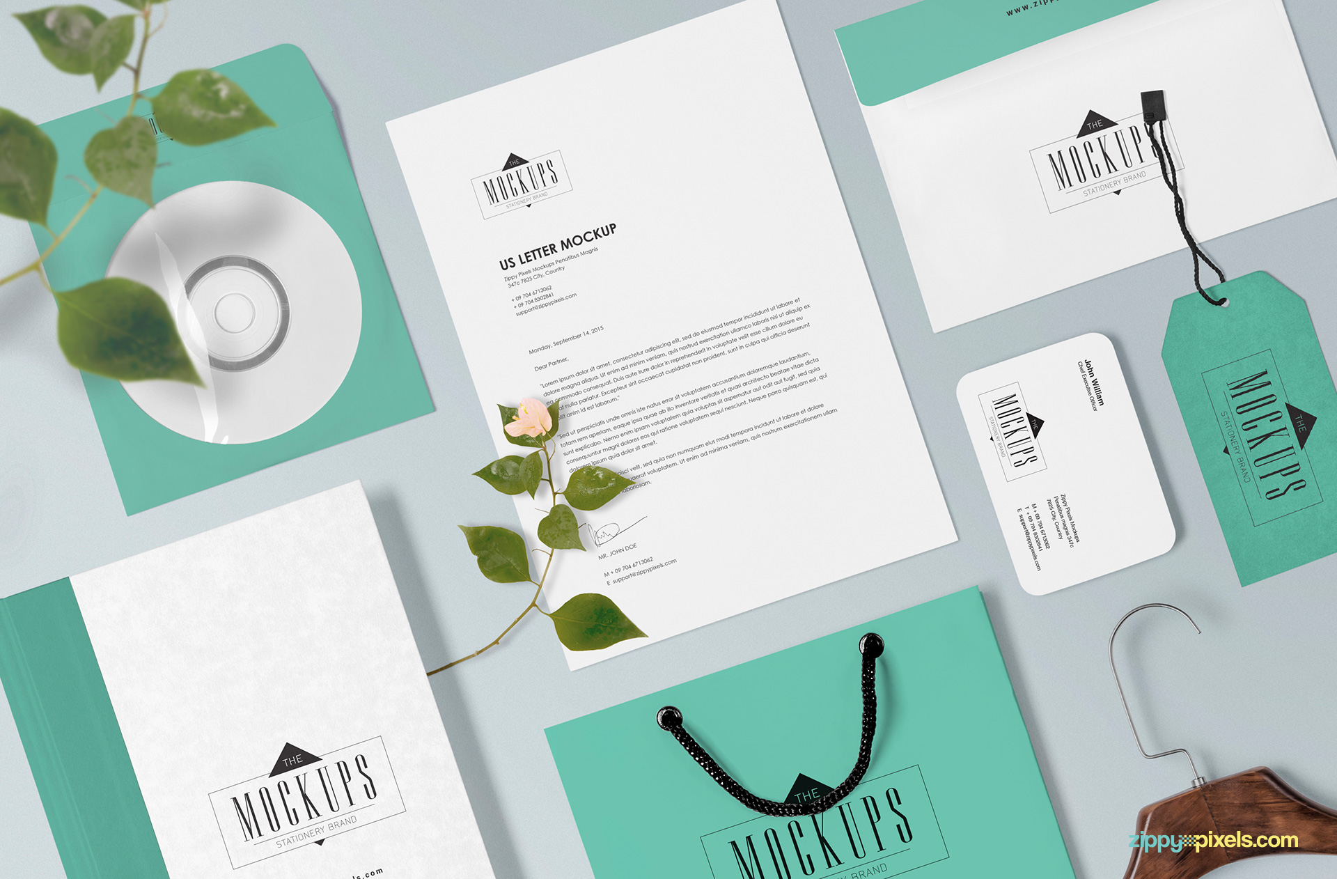 Download Free Stationery Mock-up Scene Builder | ZippyPixels