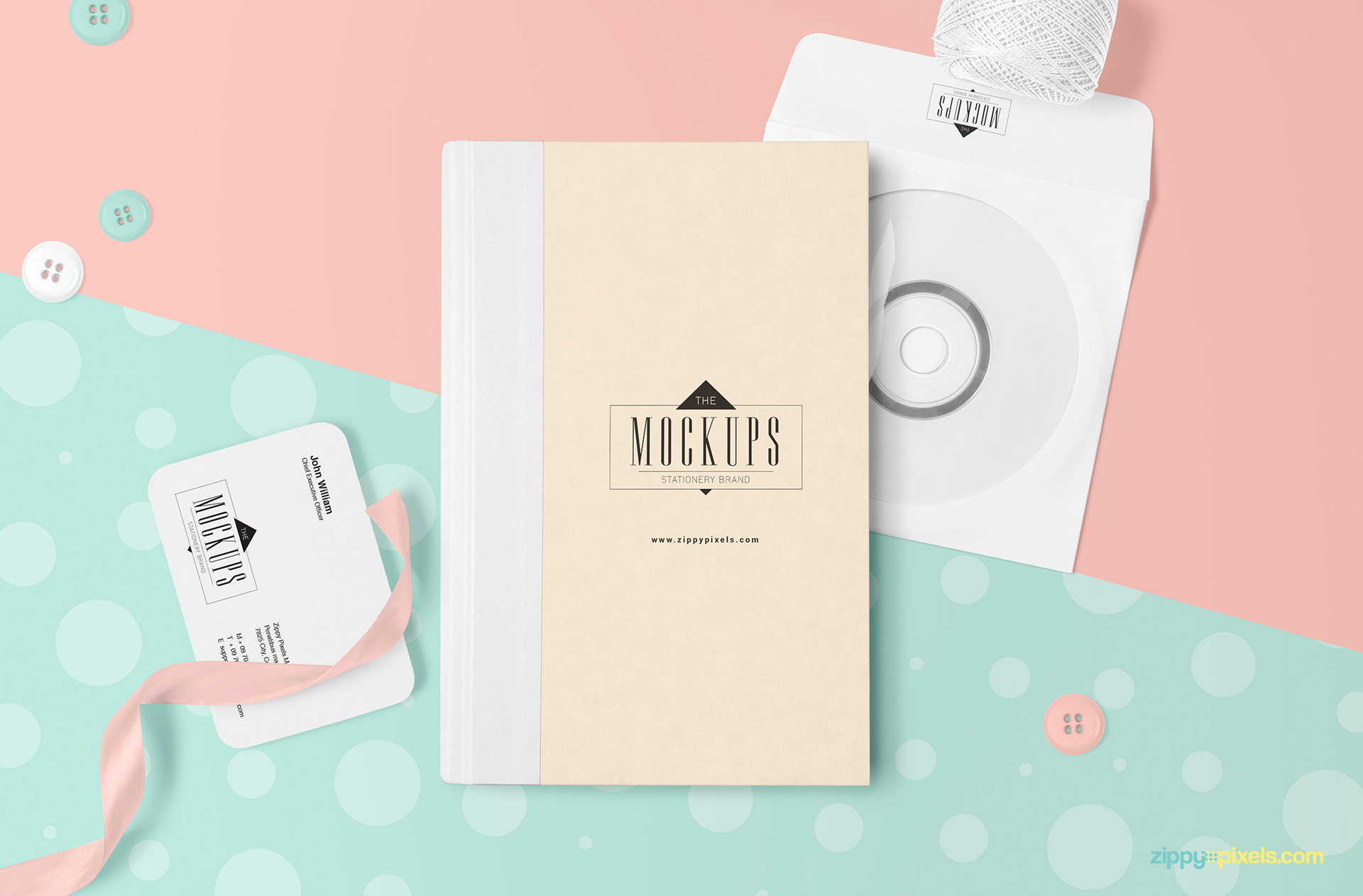 Download Free Stationery Mock Up Scene Builder Zippypixels PSD Mockup Templates