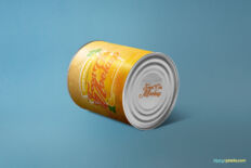 Realistic Food Can Mockup with Customizable Label