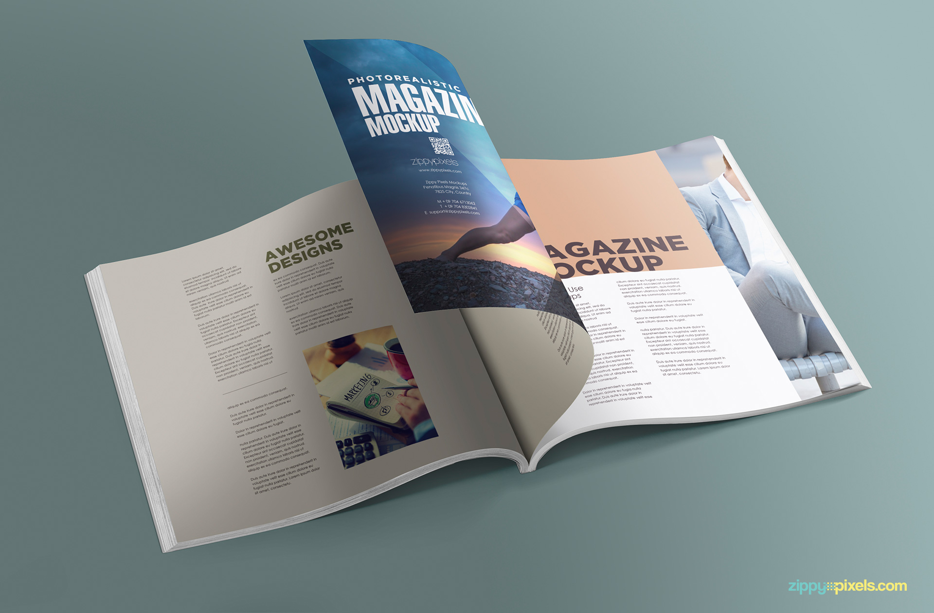 Download Free PSD Magazine Mockup | ZippyPixels