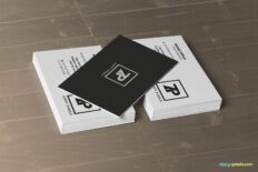 Black and White Business Card Mockup – Dual-Tone Design