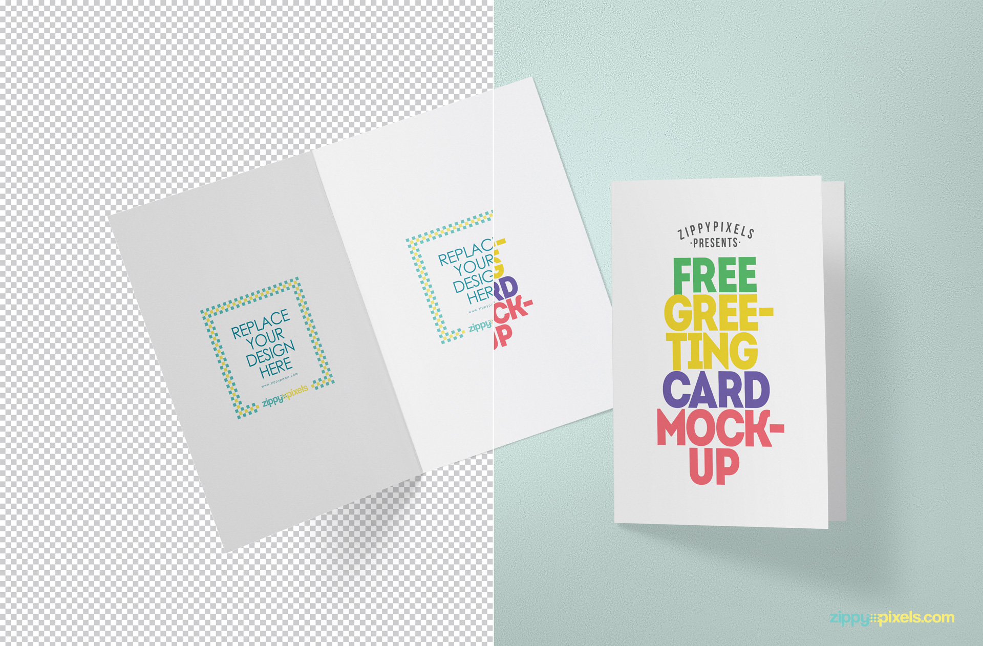 Download Free Greeting Card Mockup Zippypixels PSD Mockup Templates