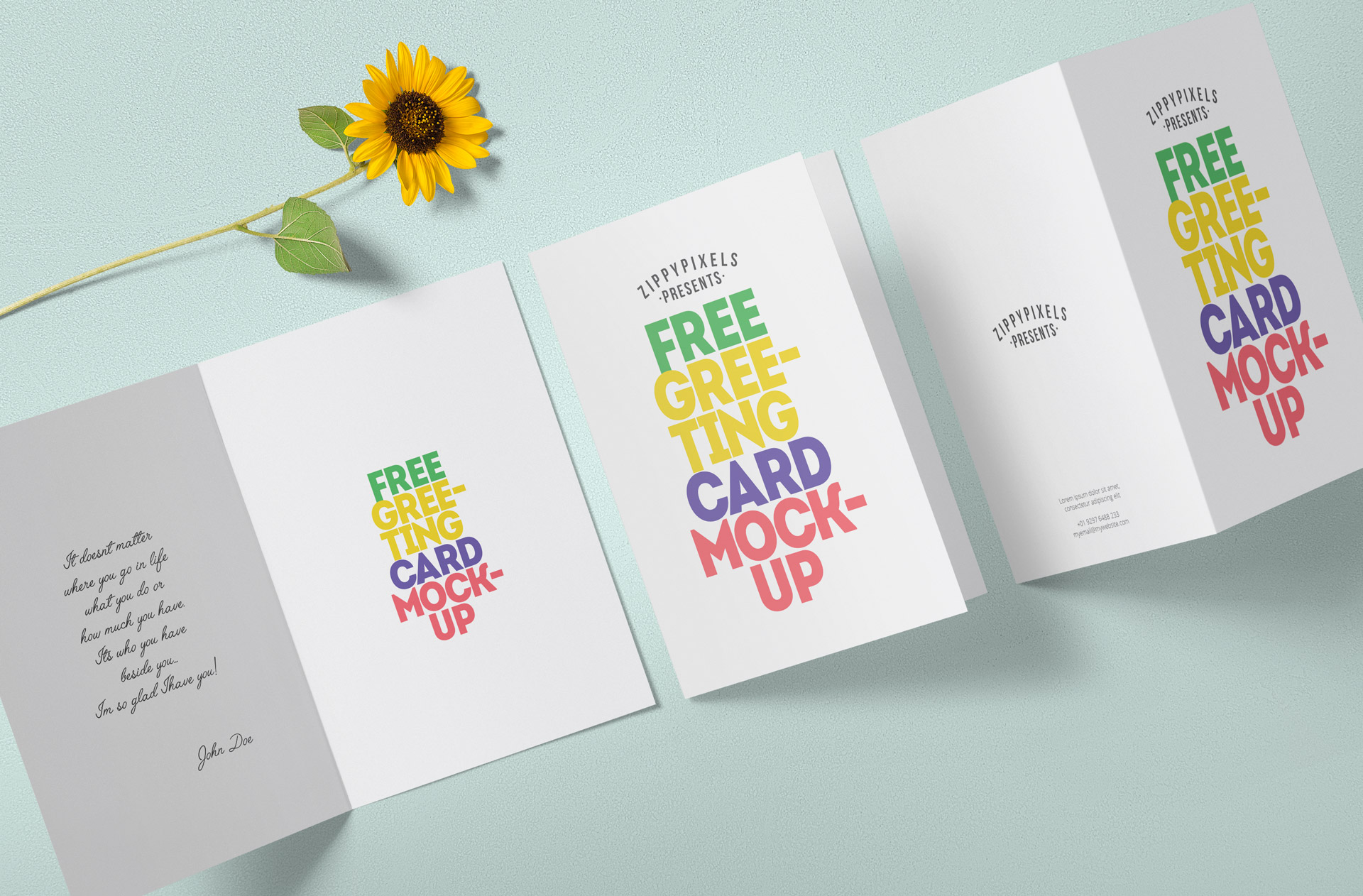 Download Free Greeting Card Mockup | ZippyPixels PSD Mockup Templates