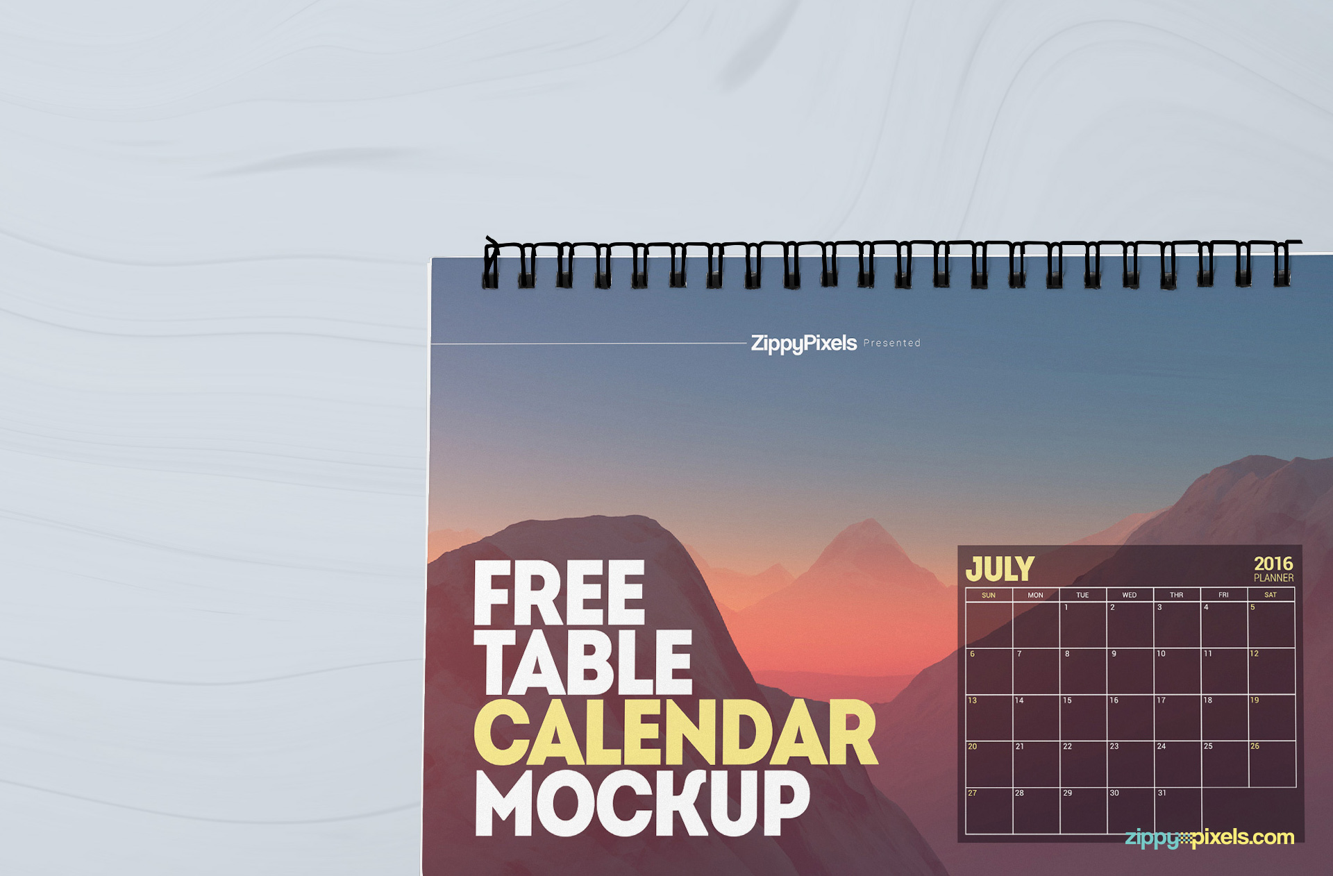 Free high resolution table calendar psd