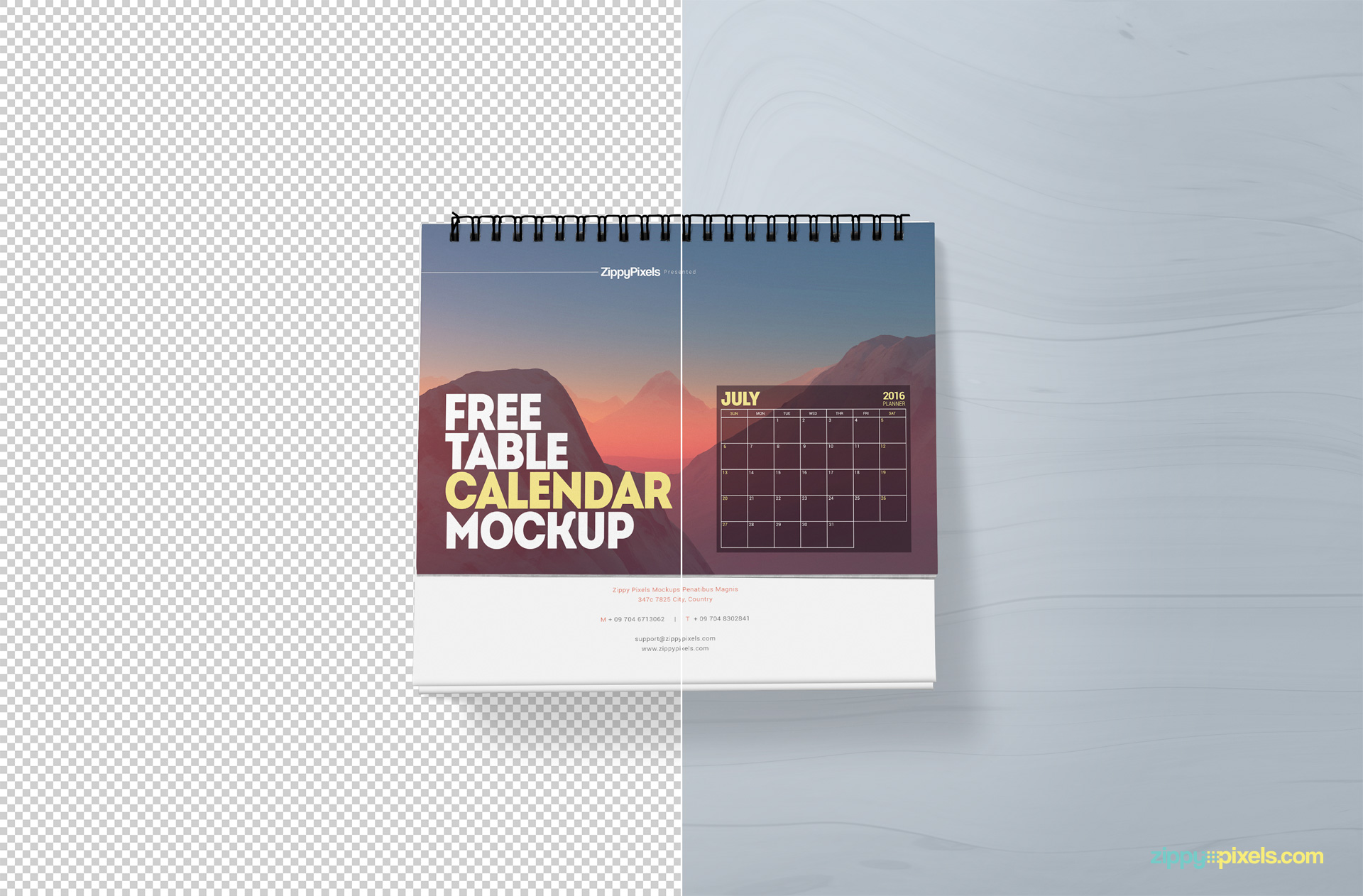 Calendar Mockup Free PSD Download ZippyPixels