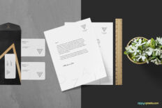 Modern Business Branding Mockup with Black Theme