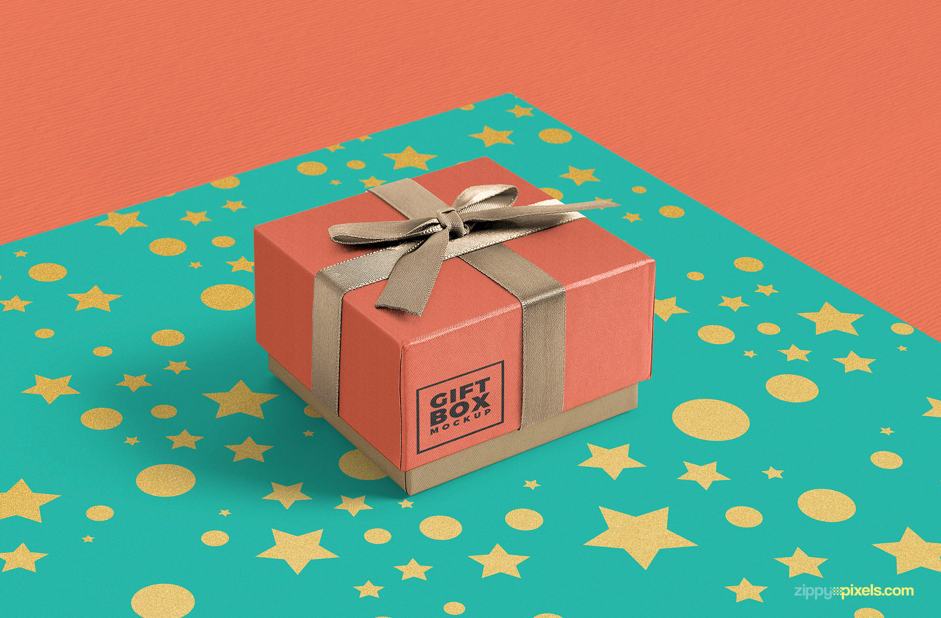 Top View of Gift Box Mockup Featuring Greeting Card (FREE) - Resource Boy