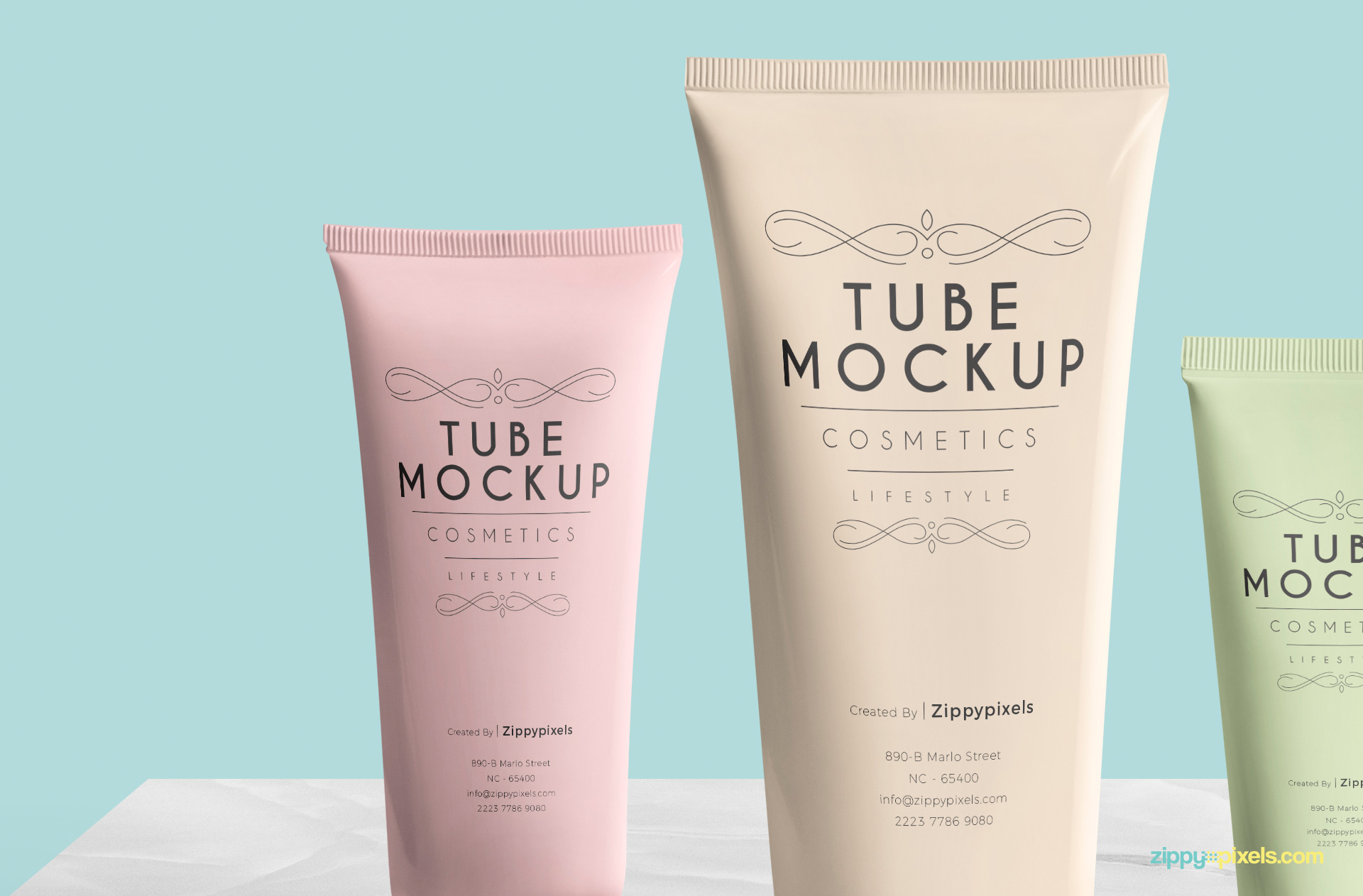 close up of vertical packaging tube mockup free