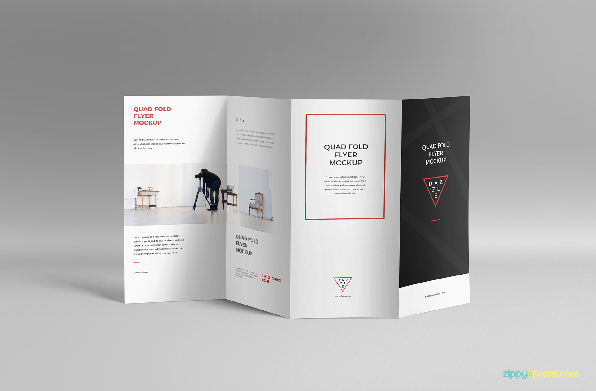 Download Free 4 Fold Brochure Mockup | ZippyPixels