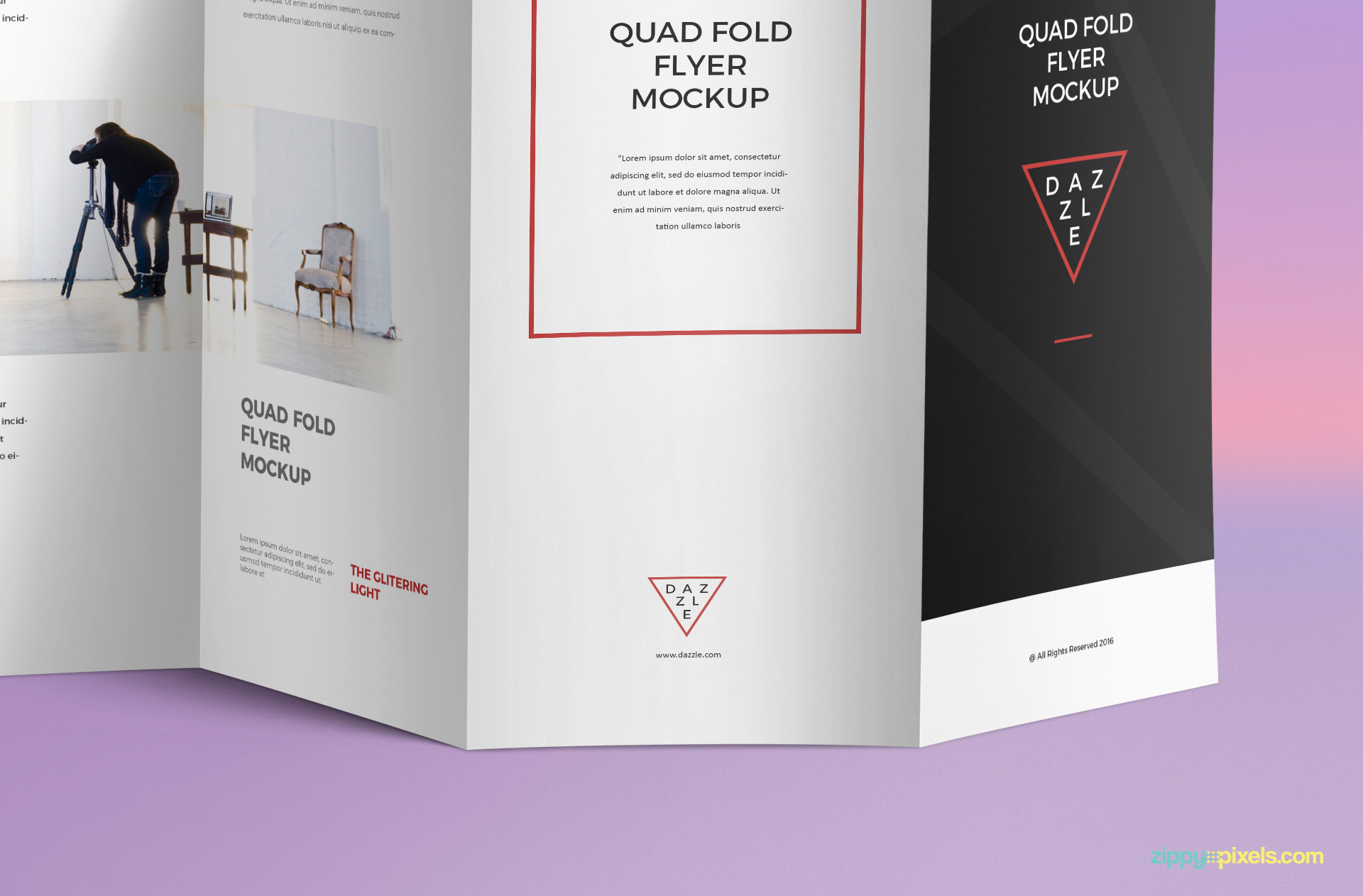 Free 4 Fold Brochure Mockup   Free Mockup