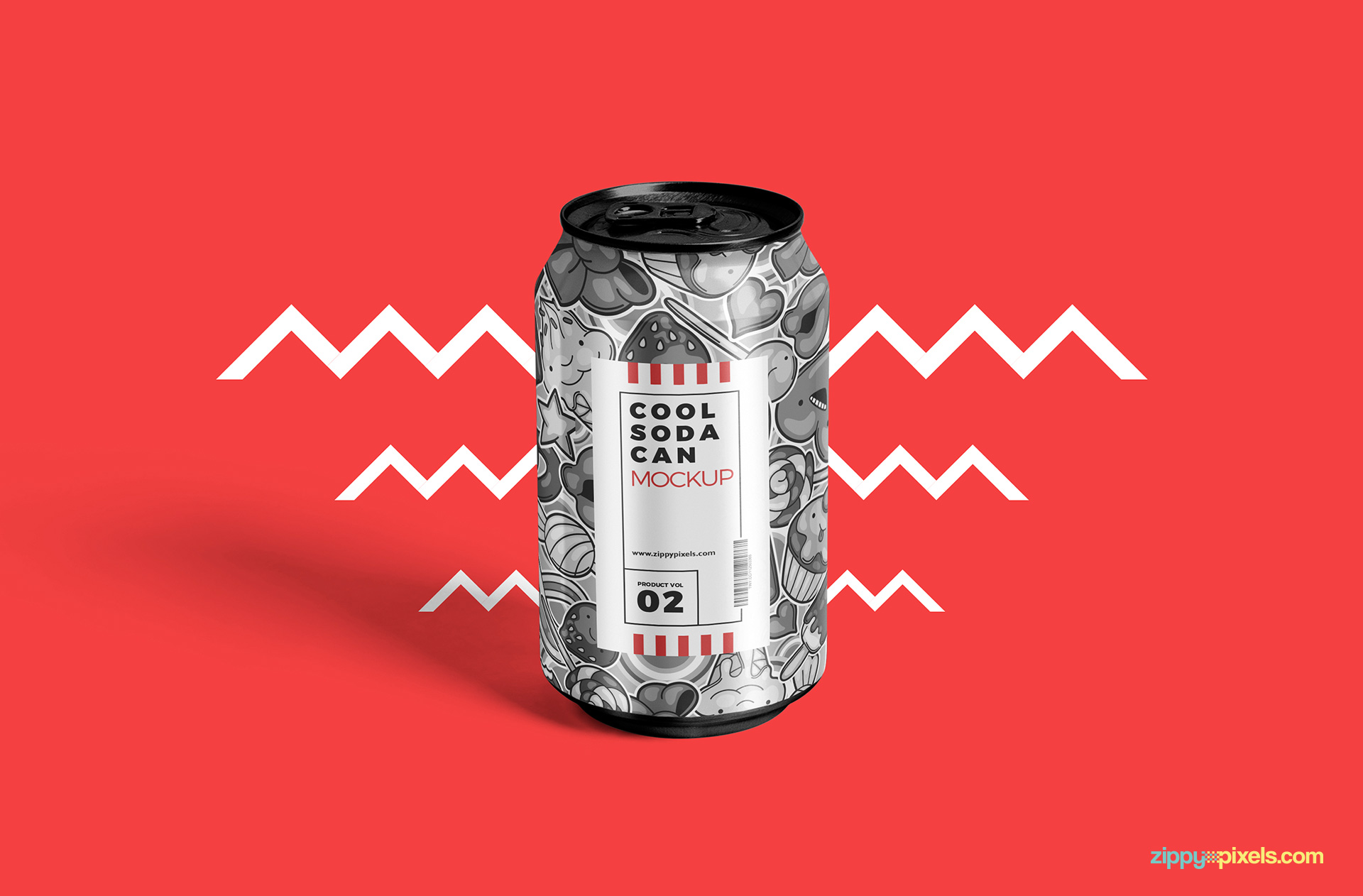 Download Free Tin Soda Can Mockup | ZippyPixels