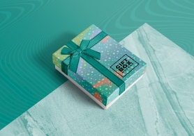 Free Photorealistic Gift Box Mockup