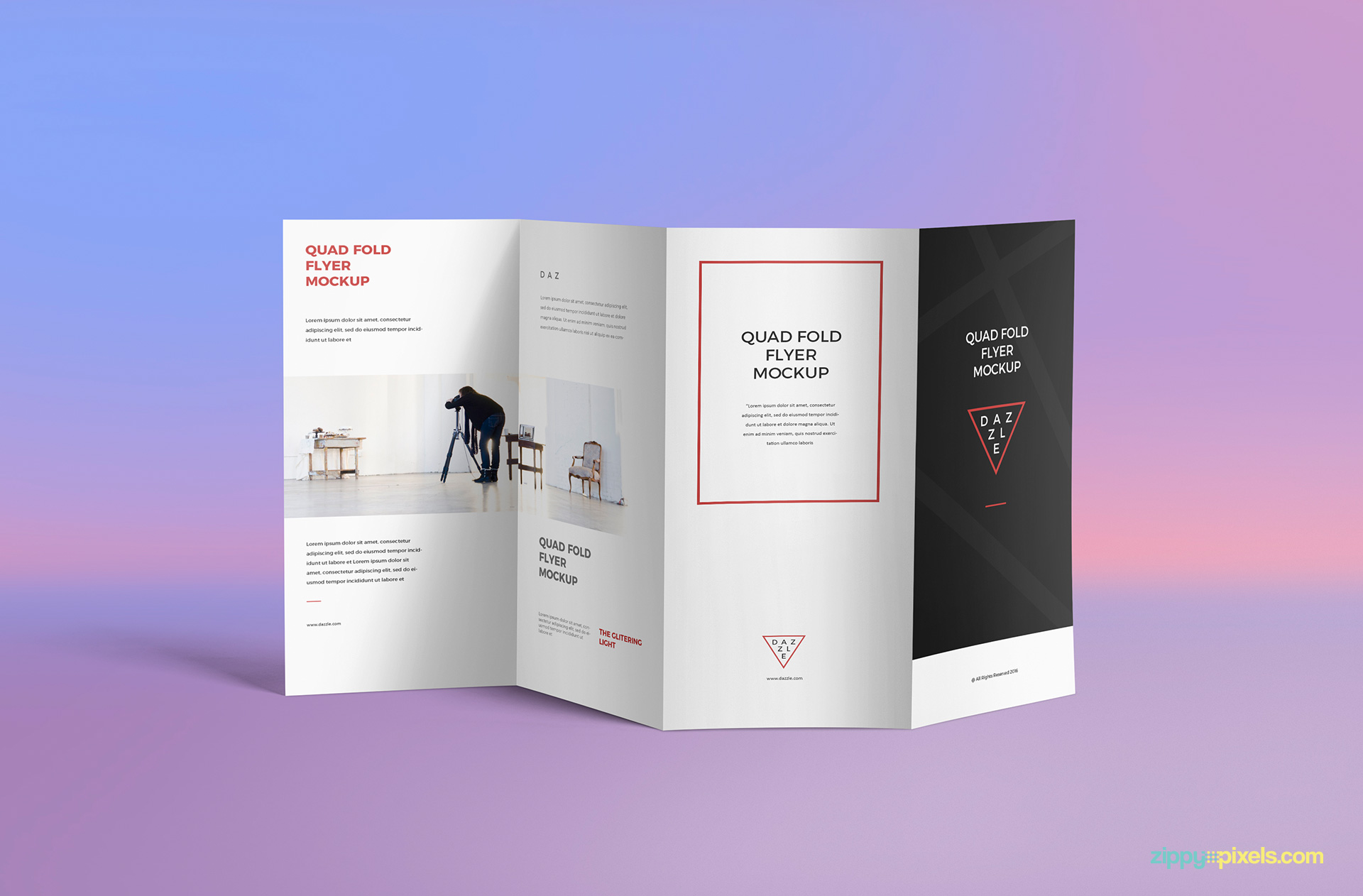 Free 4 Fold Brochure Mockup | ZippyPixels