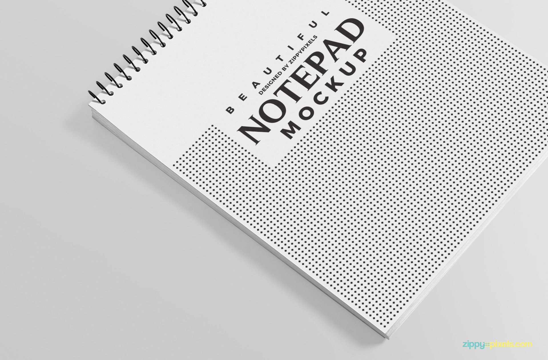 Download Free Ringed Notepad Mockup Zippypixels