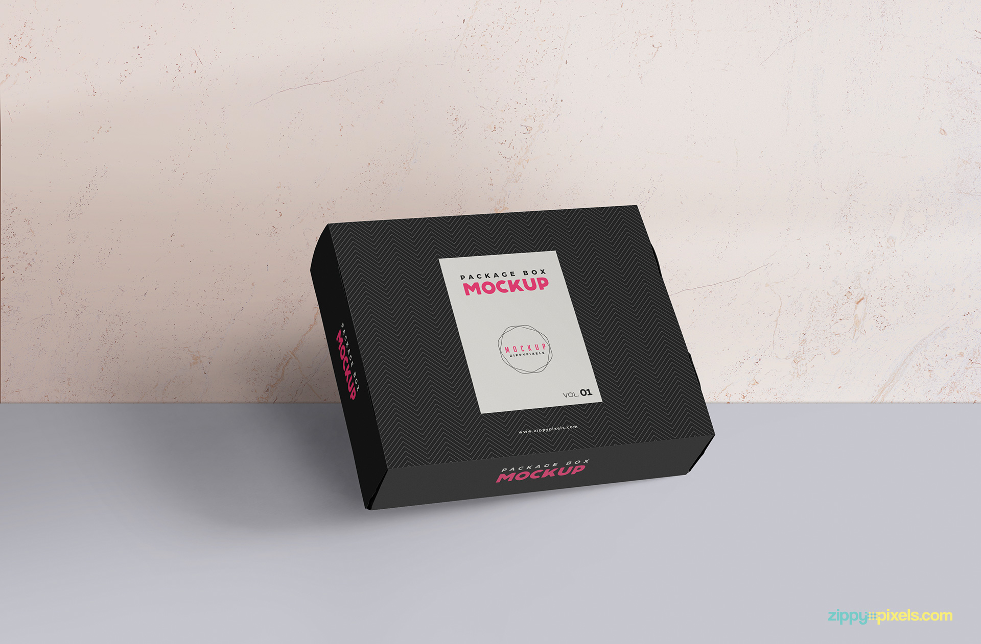 Simply use Adobe Photoshop to change the background of this free box mockup.