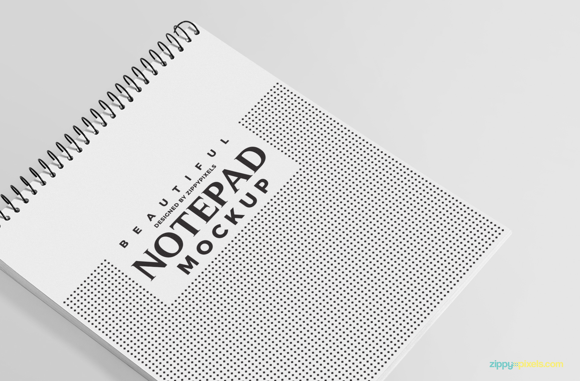 Download Free Ringed Notepad Mockup Zippypixels