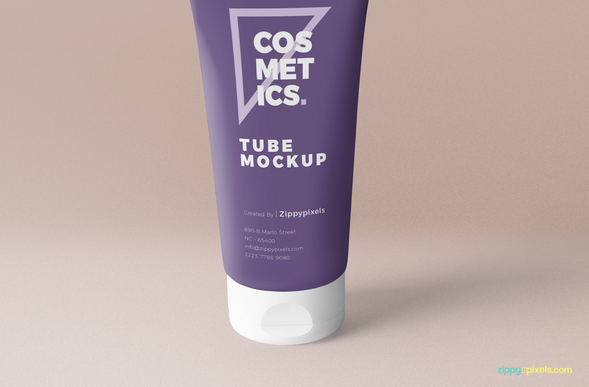 Front design can be changed of this tube packaging mockup.