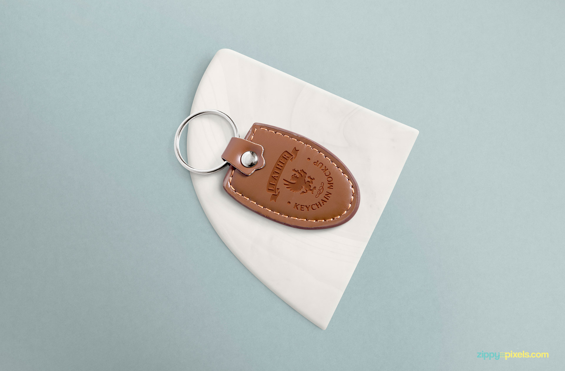 You can customize base of this leather keychain.