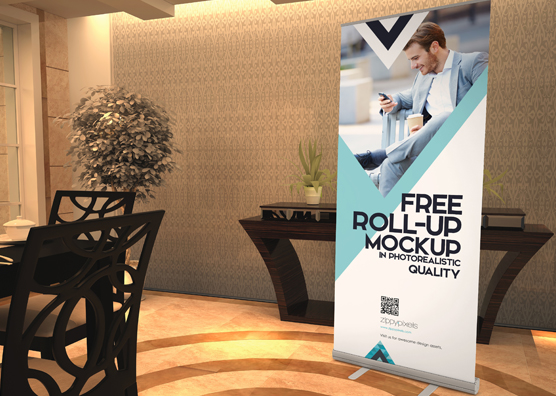 Free Roll Up Banner Mockup