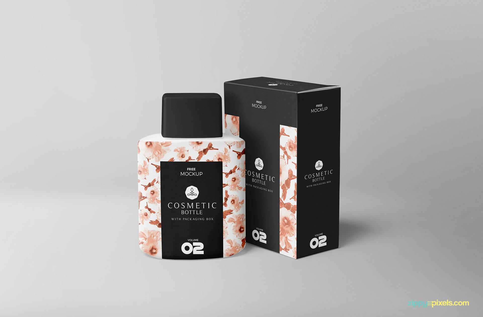 Free cosmetic bottle mockup.