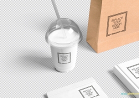 free beverage branding mockup