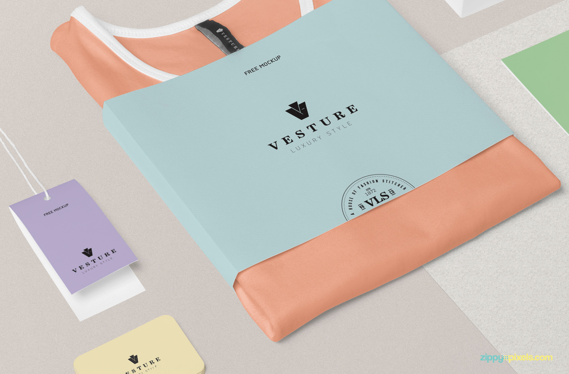 Free Fashion Branding Mockup Scene | ZippyPixels