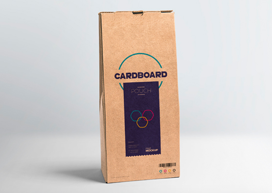 Free Cardboard Pouch Packaging Mockup