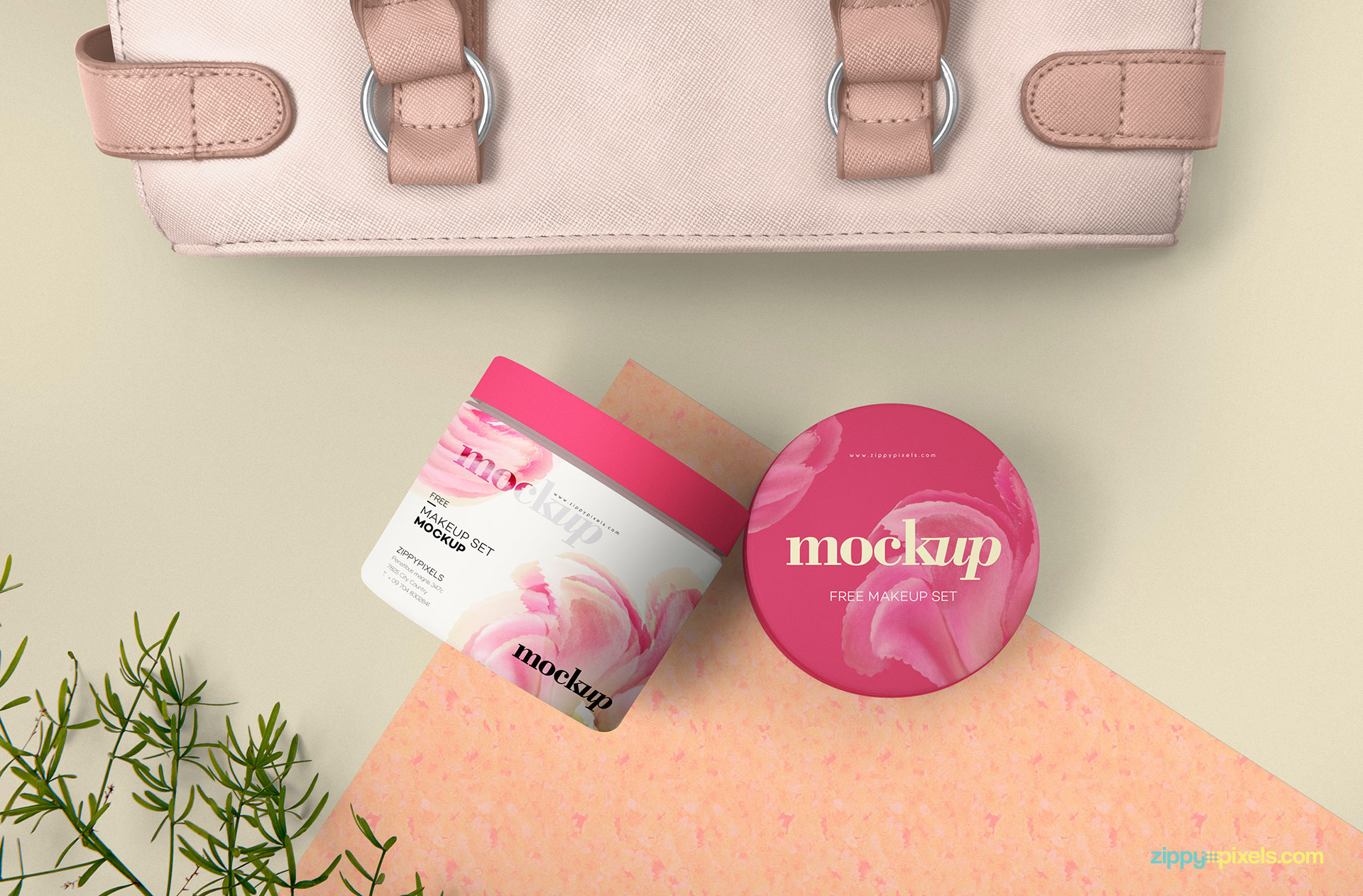 Free modish cosmetic packaging mockup.