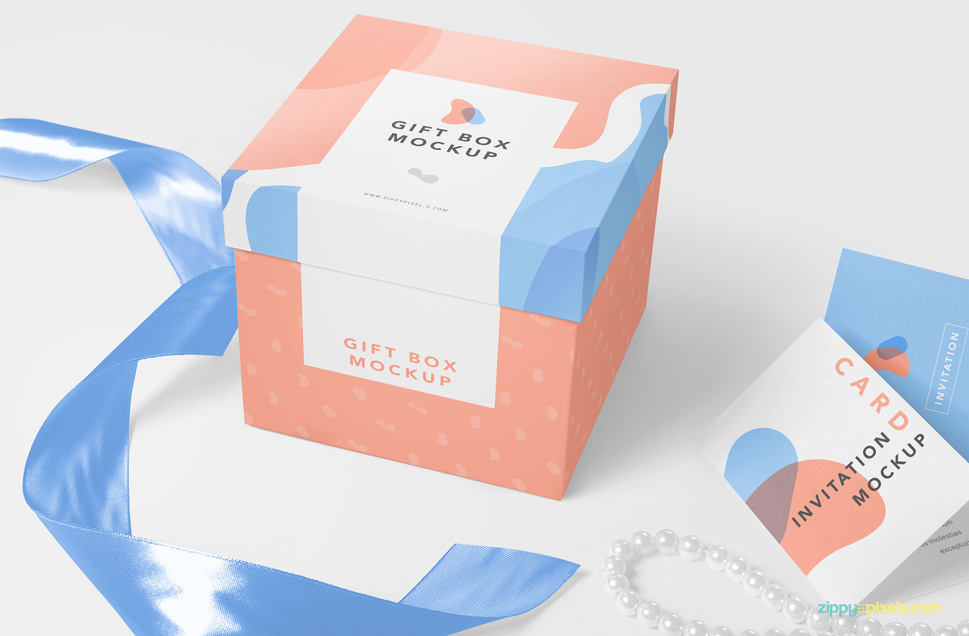 Fully layered gift mockup PSD.