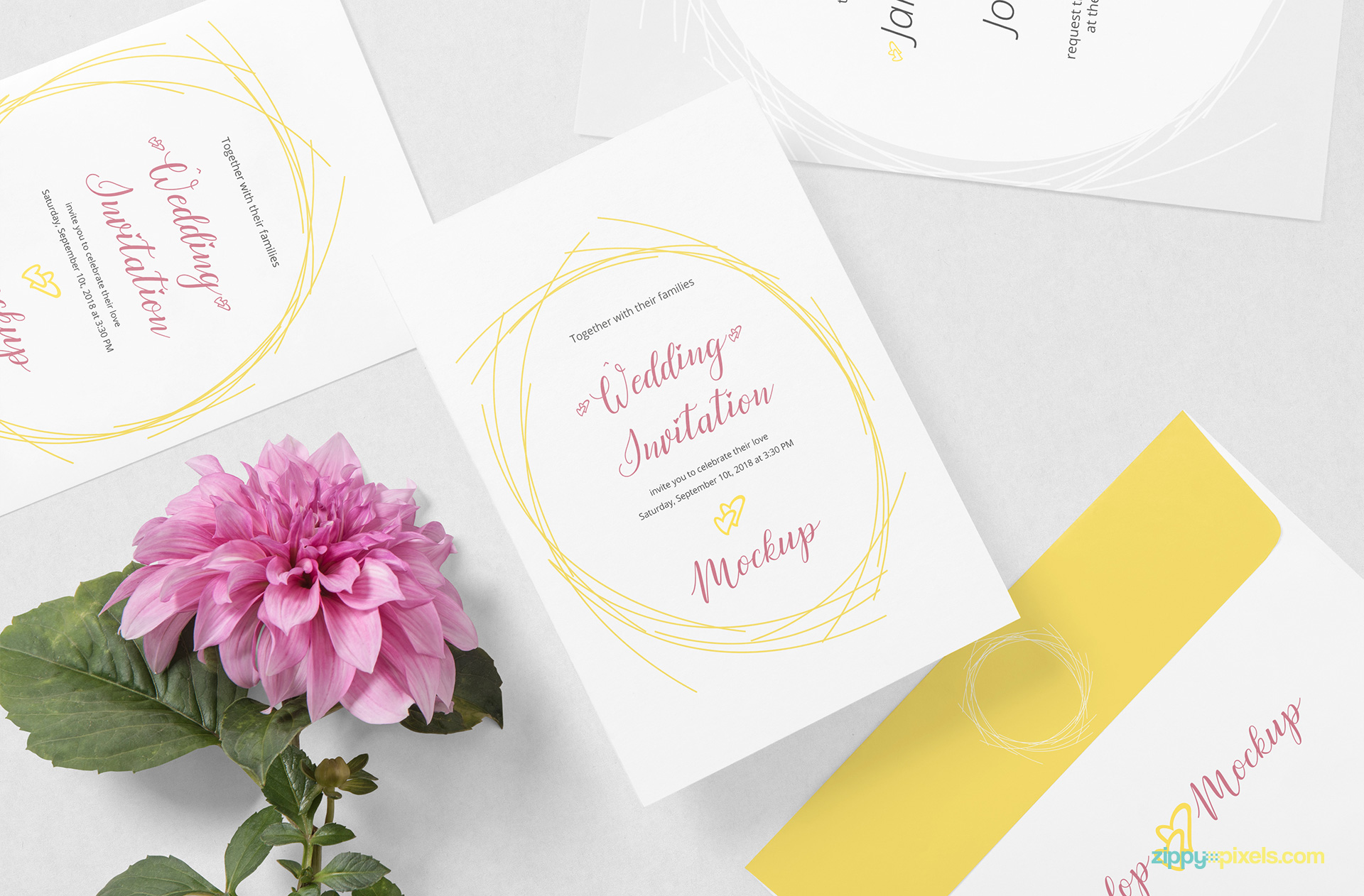 Download Free Wedding Card Mockup Psd Zippypixels PSD Mockup Templates