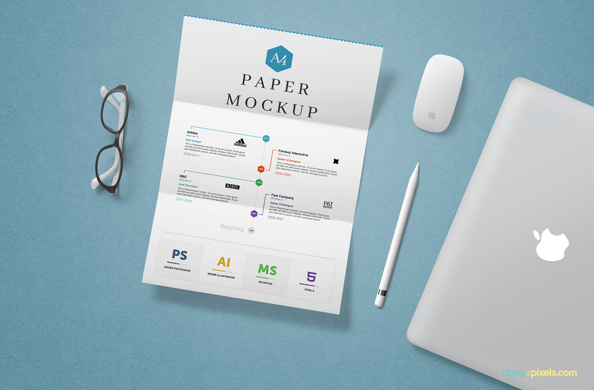 Download Free Letter Mockup PSD | ZippyPixels