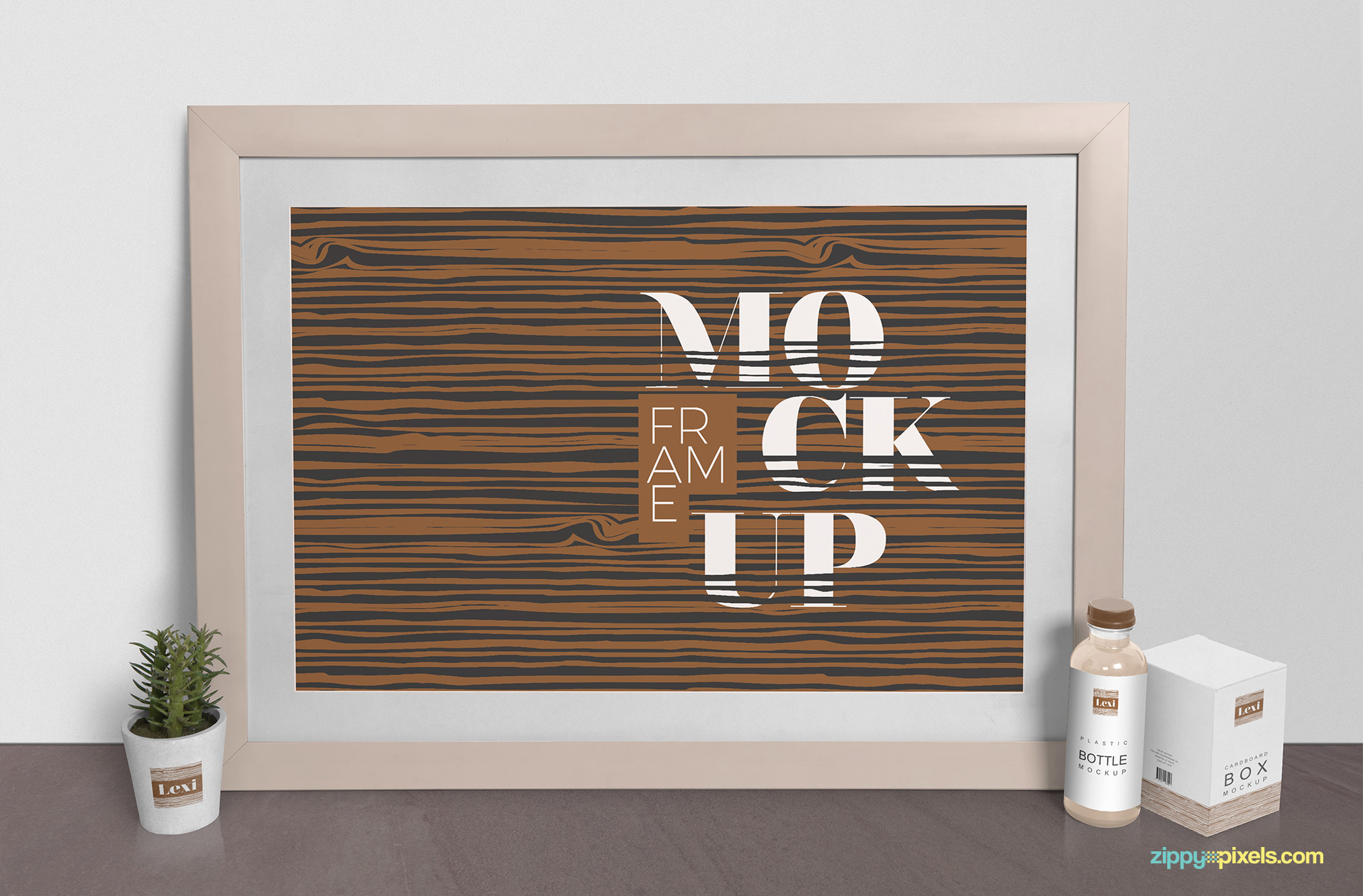 Realistic effects of picture frame mockup.